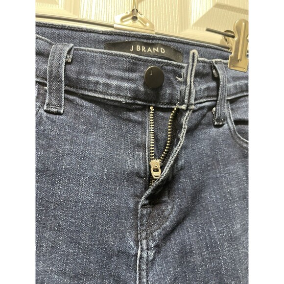 J Brand Jeans Super Skinny Mid Rise Braided Size 24 Frayed Hem Denim Blue - Picture 5 of 11